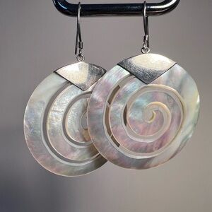 Vintage Nacre Swirl Earrings
